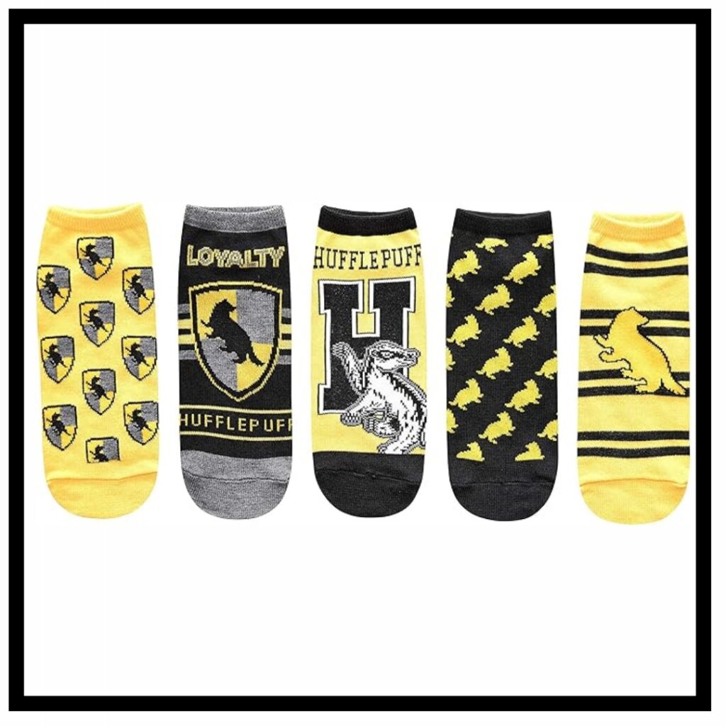 Harry Potter Hufflepuff Juniors Womens 5 Pack Ankle Socks Size 4 10