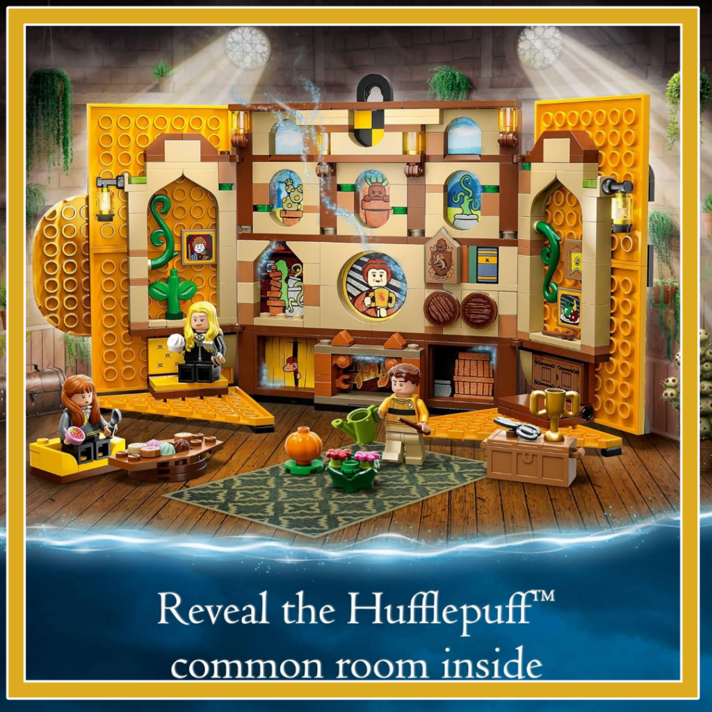 LEGO Harry Potter Hufflepuff House Banner 76412 Hogwarts Castle Common Room, Wall Decoration, Building Set with 3 Minifigures and Mandrake, Collectible...